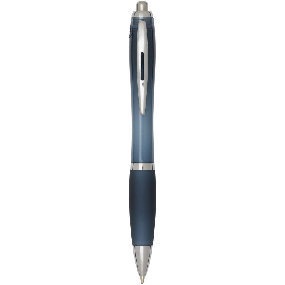 Nash balpen van RCS gerecycled plastic met gekleurde behuizing en grip (blauwe inkt) - Hale blauw