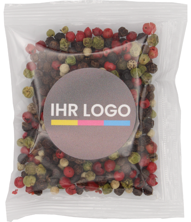 Peper gekleurd geheel met sticker