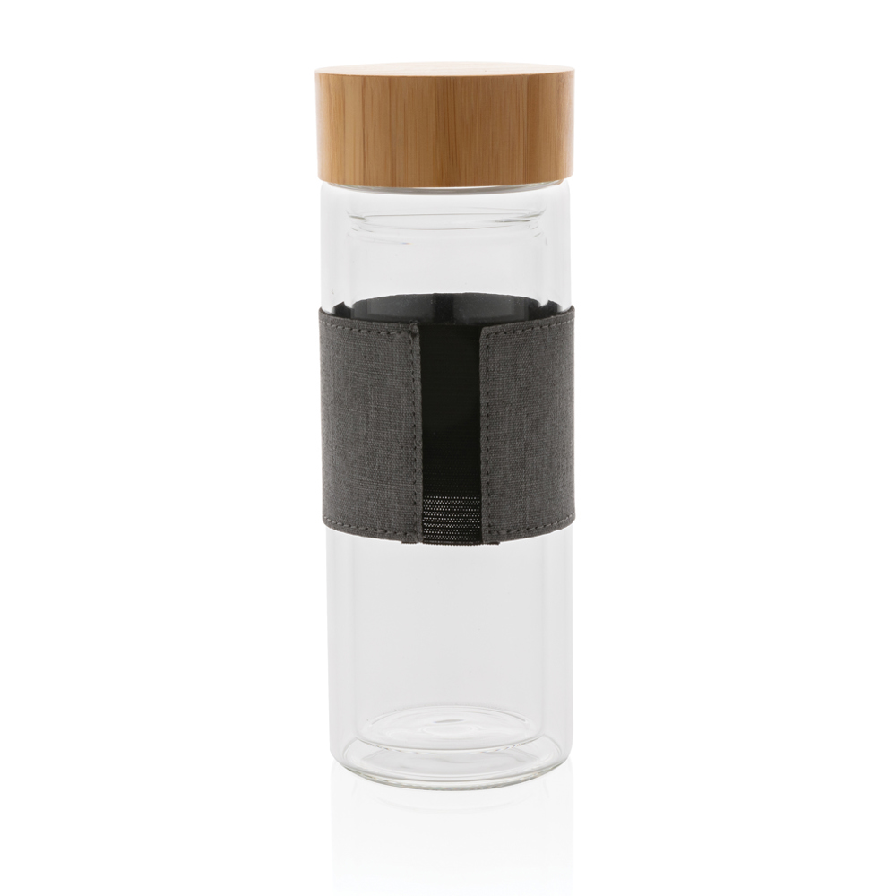 Impact dubbelwandige borosilicaat glazen drinkfles