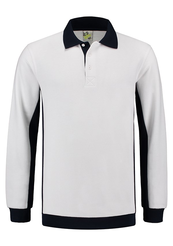 Lemon & Soda Workwear Contrast Polosweater - White/DY