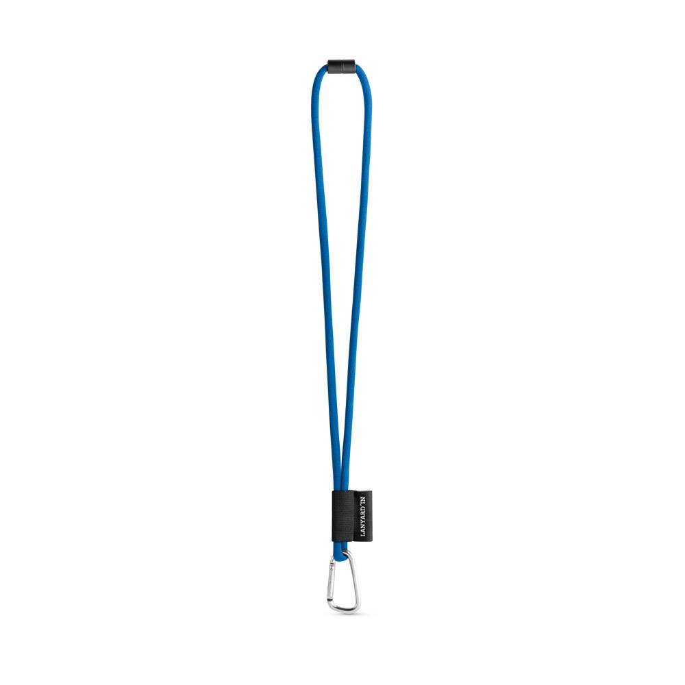 75089. Set lange draagkoordbuis (Ø 7 mm) met 55 mm D-vormige karabijnhaak en Ø 7 mm veiligheidssluiting - 303 - Blauw