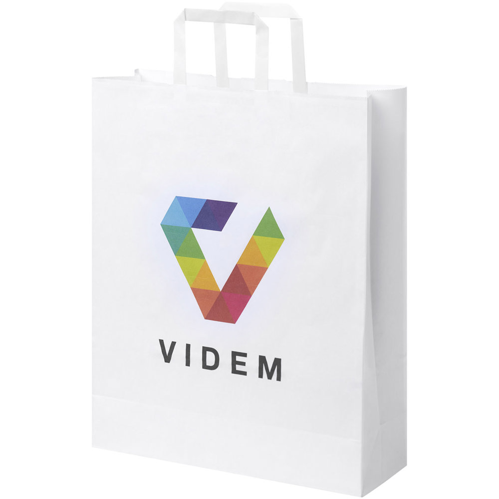 Papieren tas 80-90 g/m2 gemaakt van kraftpapier met platte handgrepen - 32 x 12 x 40 cm