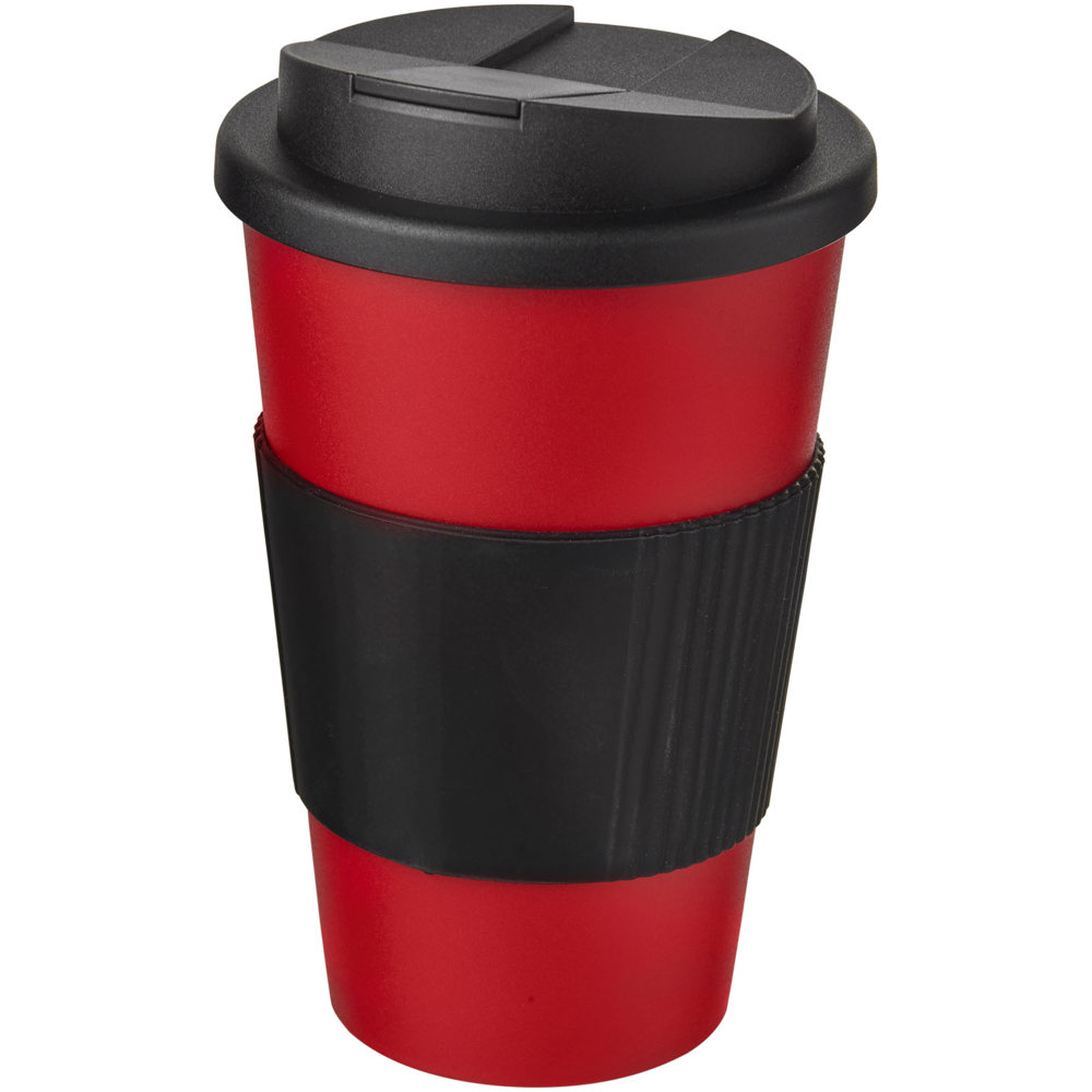 Americano® 350 ml geïsoleerde beker met handvat - Rood, Zwart