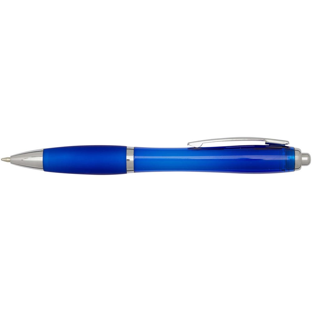 Nash balpen van RCS gerecycled plastic met gekleurde behuizing en grip (blauwe inkt)