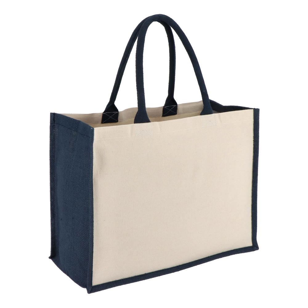 Jute-Katoen Tote OEKO-TEX® 42.5 x 19 x 32cm 320g/m² - Donkerblauw