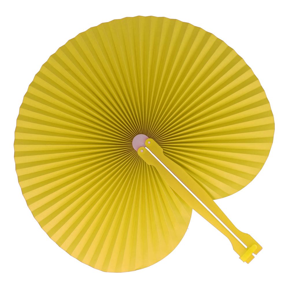 Mini opvouwbare handwaaier - geel