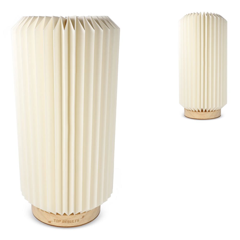 Coollux vouwbare papieren LED lamp Aurora Tall op houten voet, 32cm
