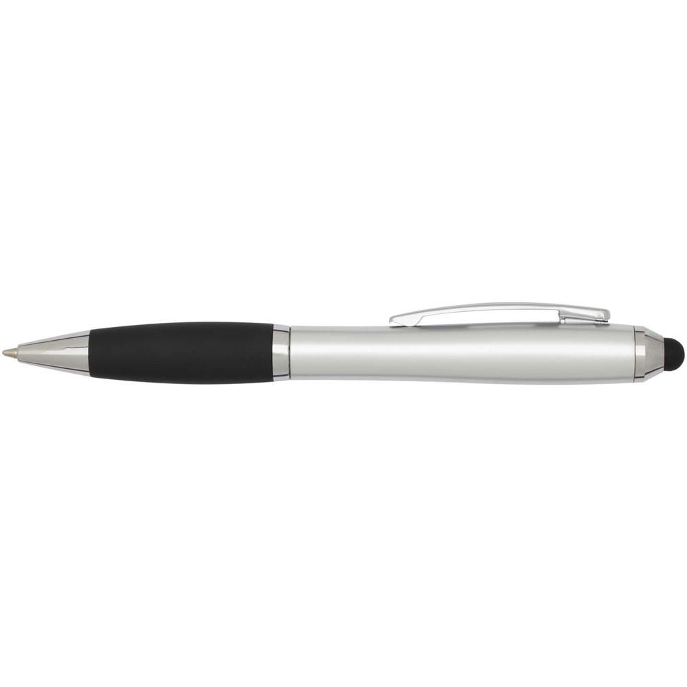 Nash RCS balpen met stylus van gerecycled plastic met gekleurde behuizing en zwarte grip (blauwe inkt)