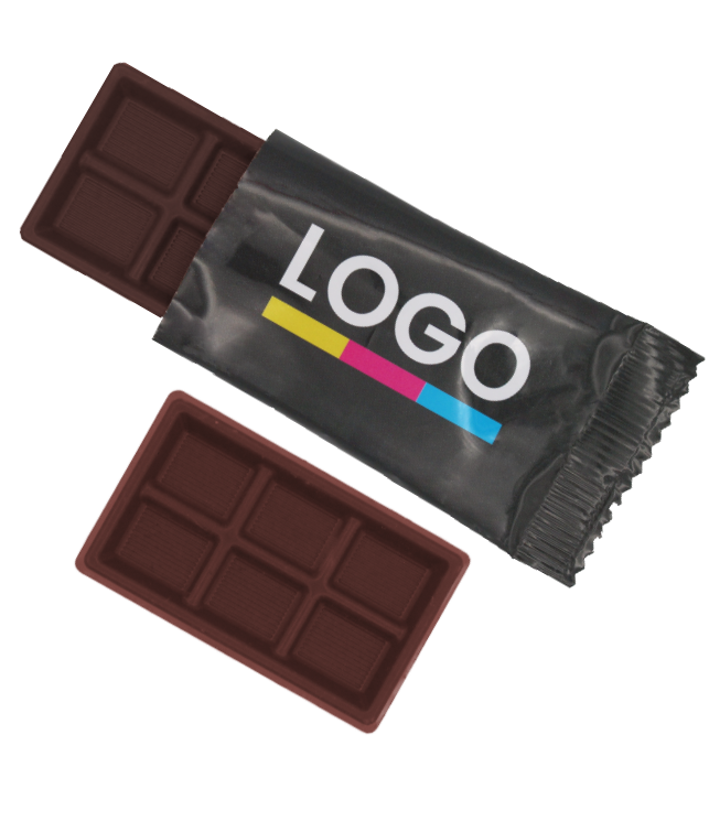 Pure chocolade tabletje in bedrukt folie
