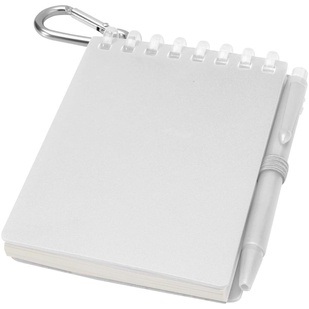 Lig Mini gerecycleerd outdoor notitieboek met zachte kaft en balpen (zwarte inkt) - Transparent