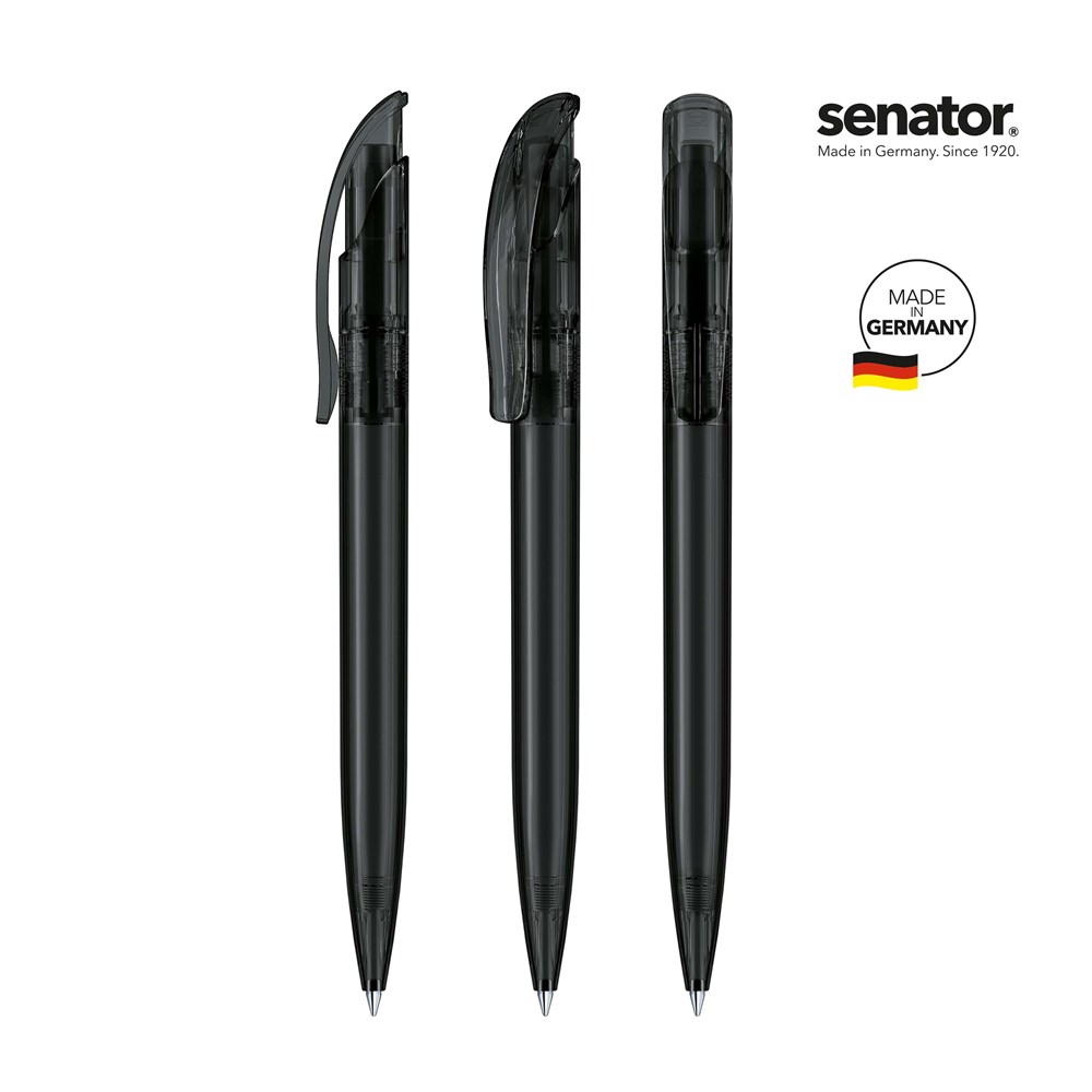 senator® Challenger Clear  retractable pen - Zwart