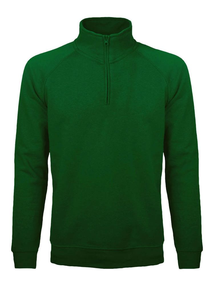 BS Sirio half zip sweater, 280 gr/m² - Flessengroen (PMS 2411C)
