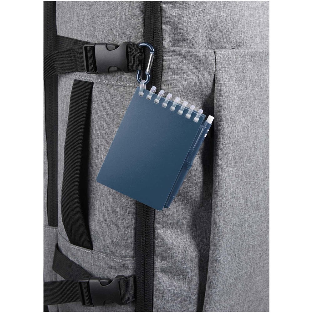 Lig Mini gerecycleerd outdoor notitieboek met zachte kaft en balpen (zwarte inkt)
