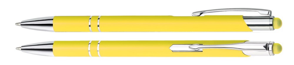 Aluminium touch-stylus balpen Limoges - geel