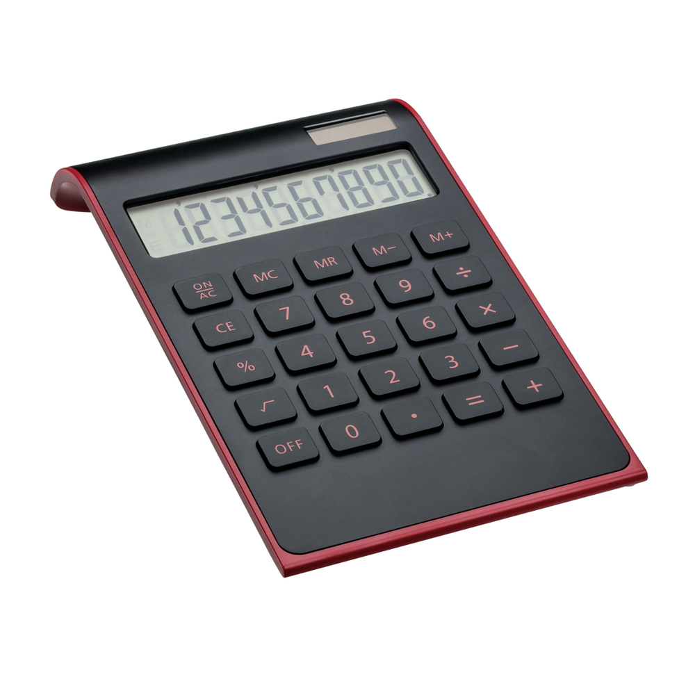 Solarcalculator REEVES-VALINDA - rood, zwart / zwart / rood