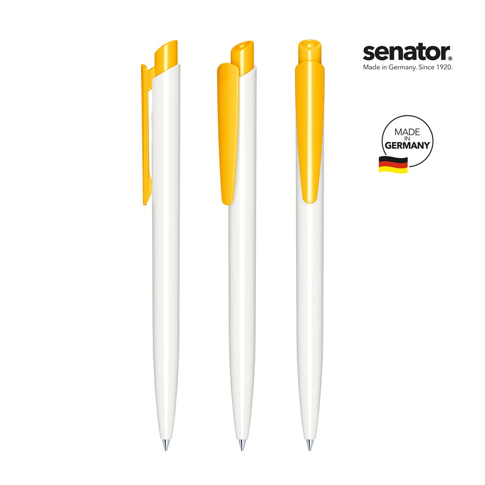 senator® Dart Polished Basic  retractable pen - wit/geel 7408