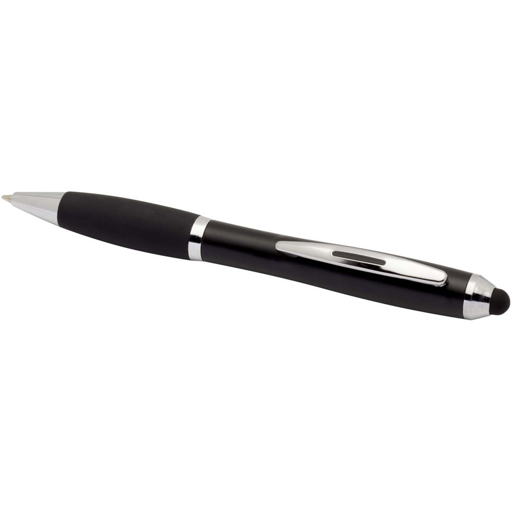 Nash RCS balpen met stylus van gerecycled plastic met gekleurde behuizing en zwarte grip (zwarte inkt)