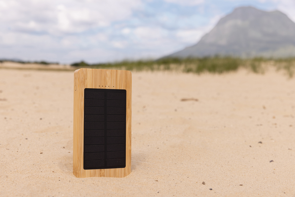 Sunwick 10.000 mAh bamboe solar powerbank