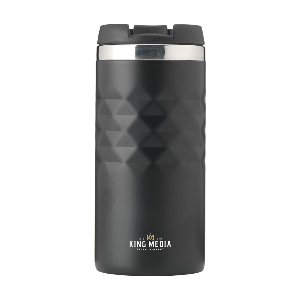 Geometric Mug RCS Recycled Steel 280 ml thermosbeker - zwart (± PMS Black)