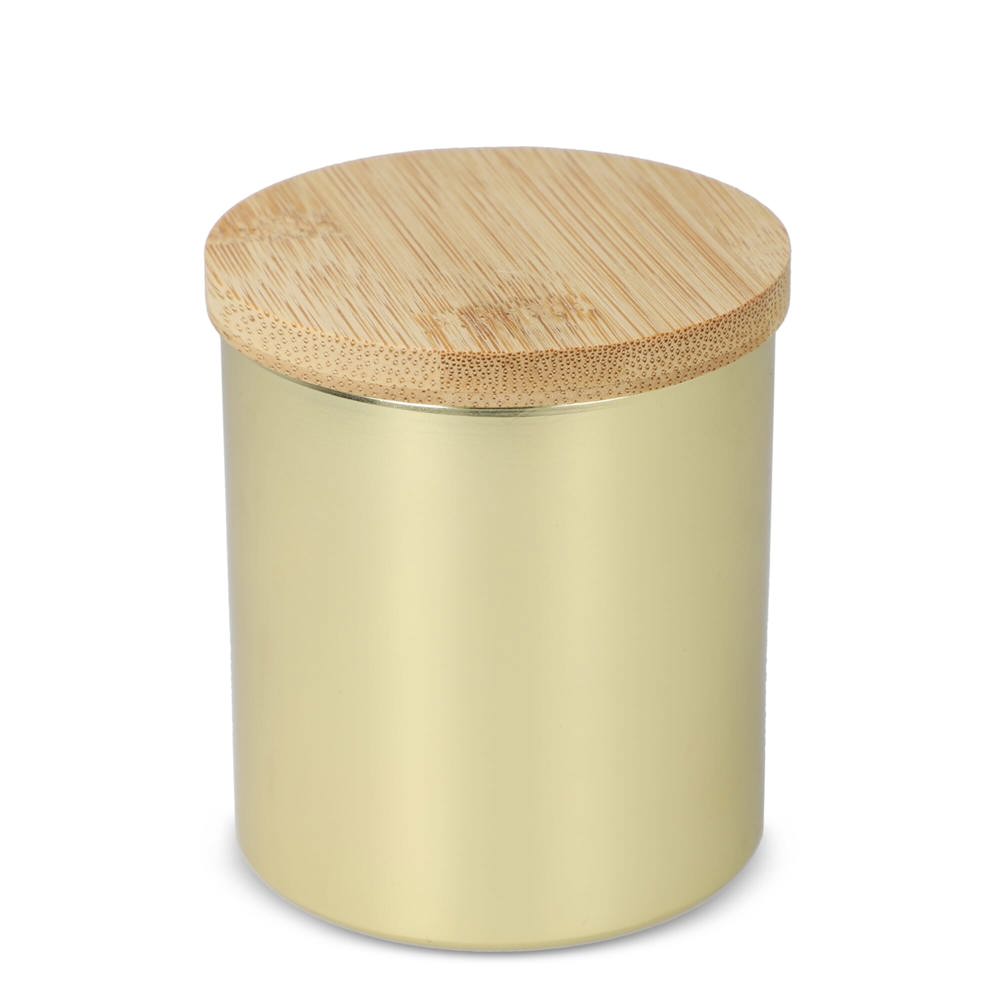 Bhakti plantaardige geurkaars in gerecycled aluminium potje - Goud