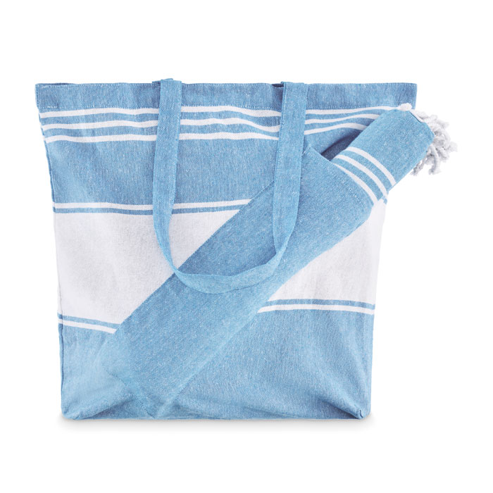 HUMMUM - Strandtas hamamdoek 50X14X38cm - Turquoise