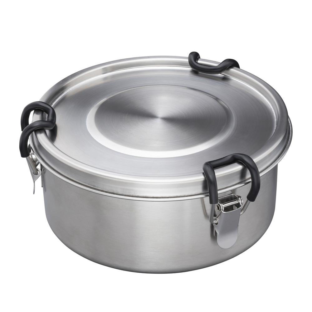 Lunchbox RE98-LUNCHBREAK ROUND - zwart, zilver / zilver