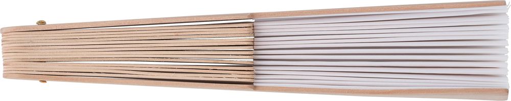 Handwaaier Rosanne | Gerecycled stof | Houten handvat - off white