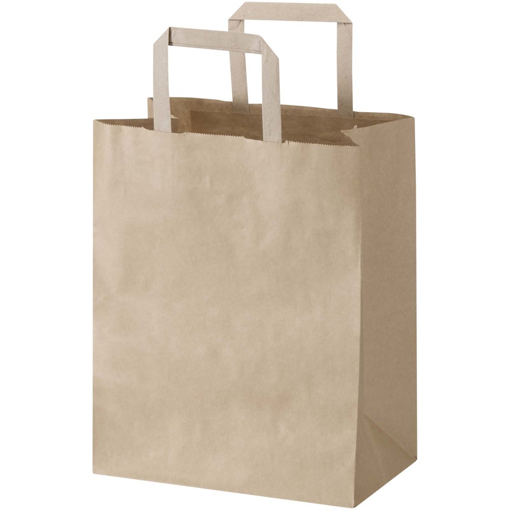 Kraft papieren tas 80 g/m² met platte handvatten – 25 x 15 x 32 cm