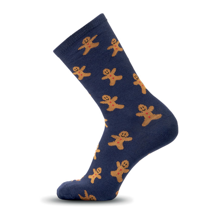 SOC LARGE - Paar kerstsokken L - blauw