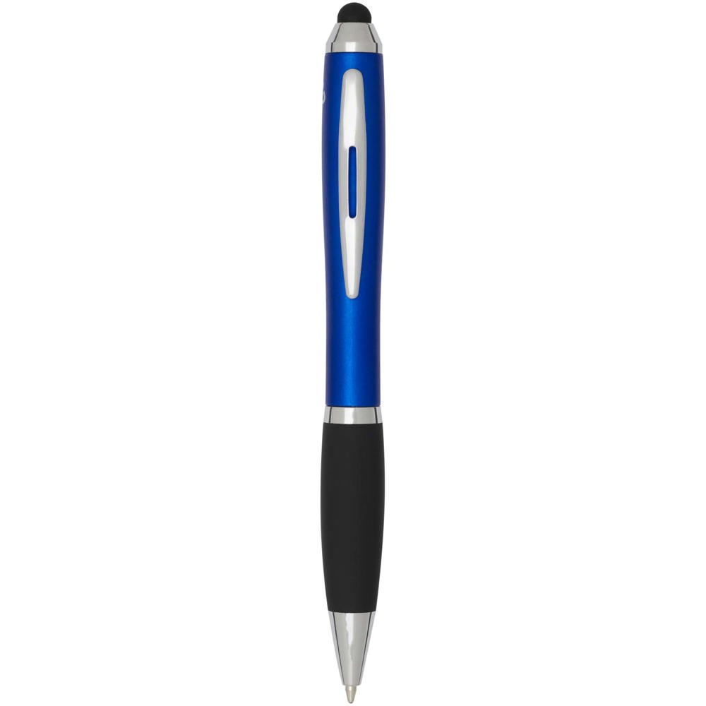 Nash RCS balpen met stylus van gerecycled plastic met gekleurde behuizing en zwarte grip (zwarte inkt) - Koningsblauw