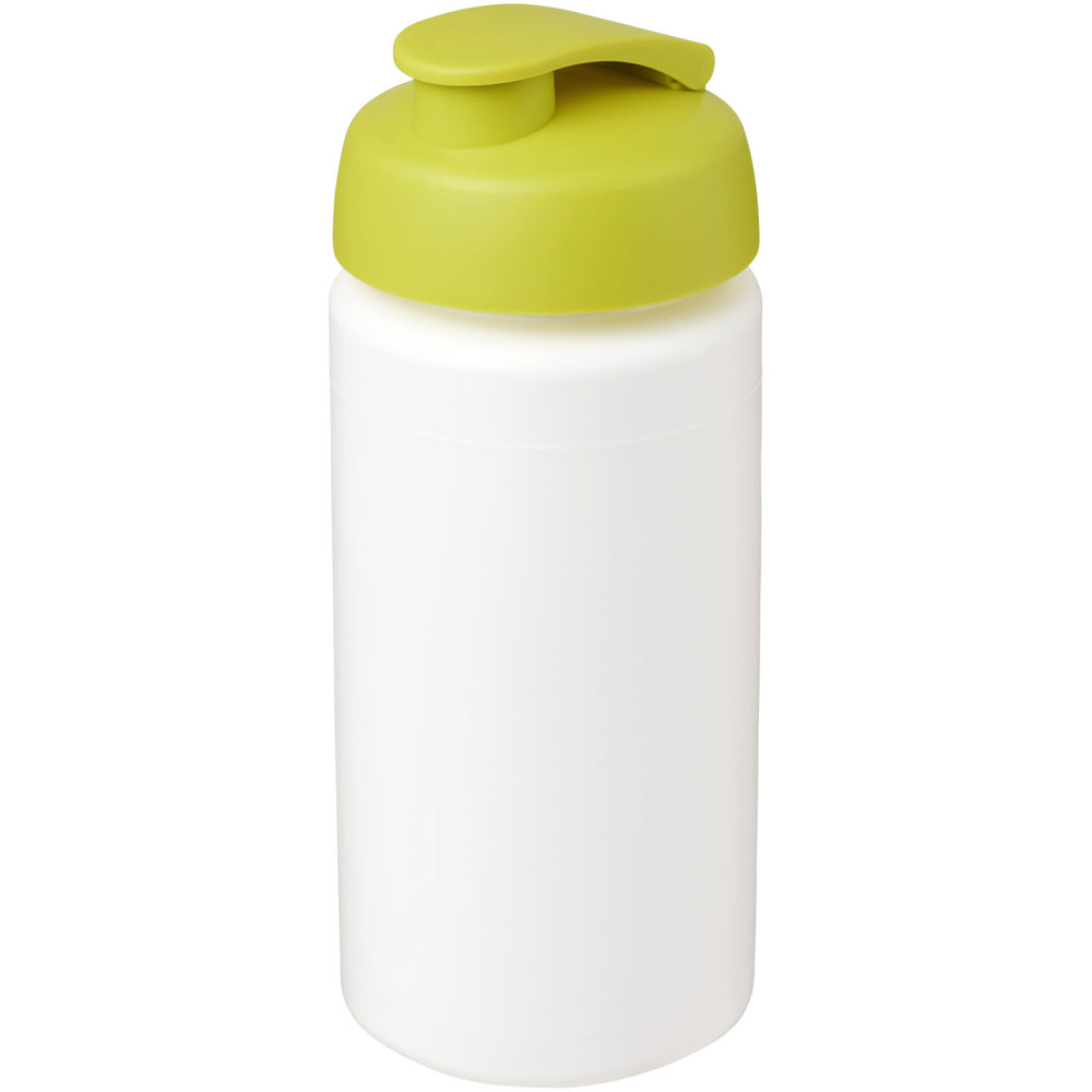 Baseline® Plus grip 500 ml sportfles met flipcapdeksel - Wit, Lime