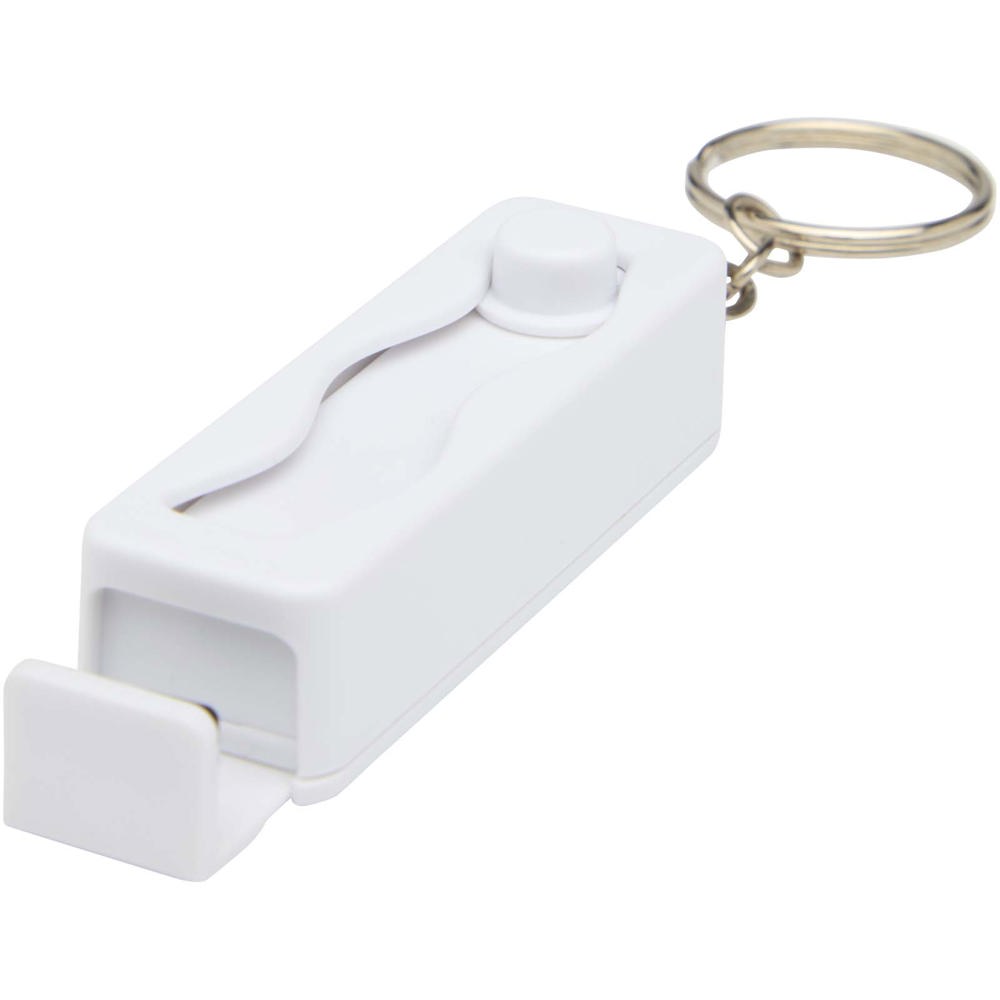 Aggia telefoonstandaard van gerecycled plastic met fidgetspeeltje