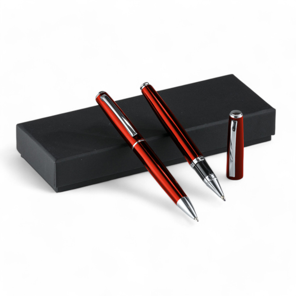 Metal Set: vulpen en balpen - Rood