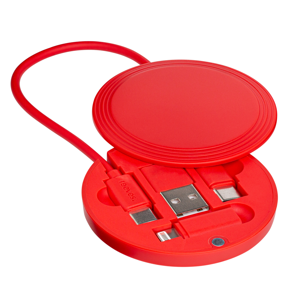 4 in 1 Laadkabel REEVES-CONVERTICS COLOR - rood / rood