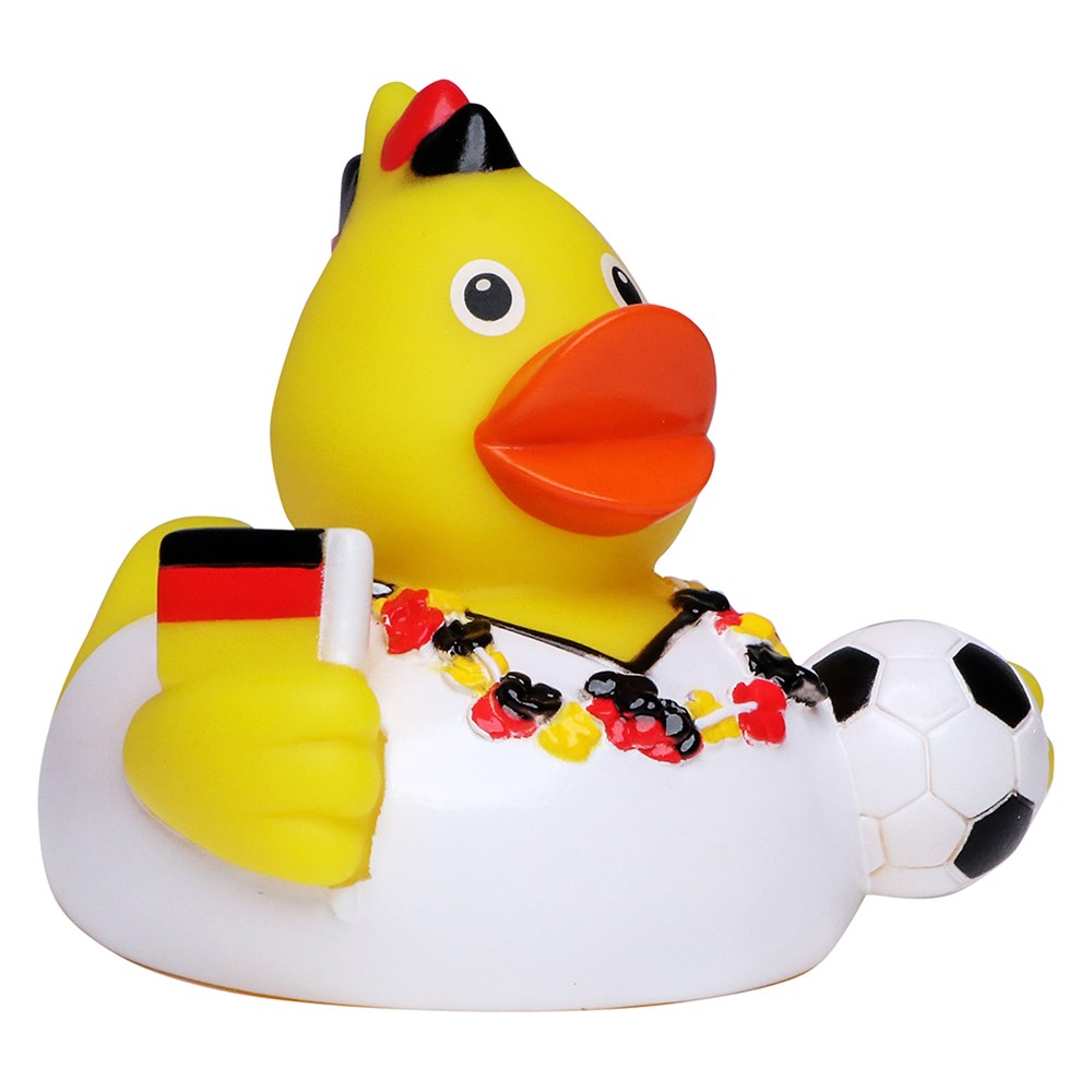 Piepende eend voetbalfan