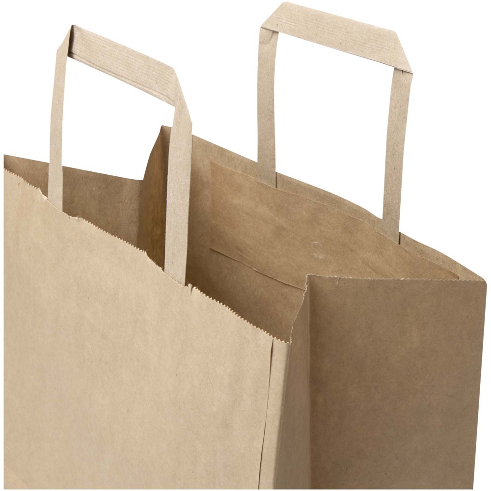 Kraft papieren tas 80 g/m² met platte handvatten – 25 x 15 x 32 cm