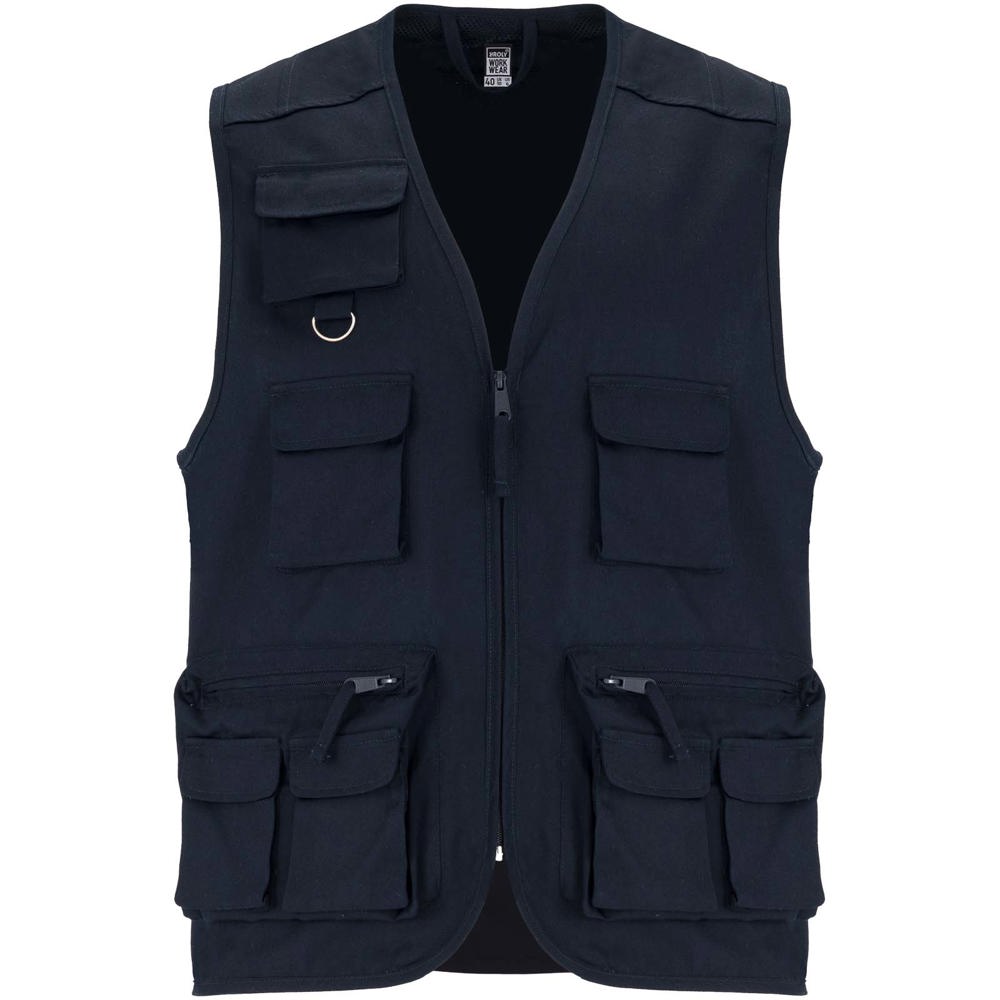 Venera 200 g/m2 werkvest met V-hals en meerdere zakken - Marineblauw