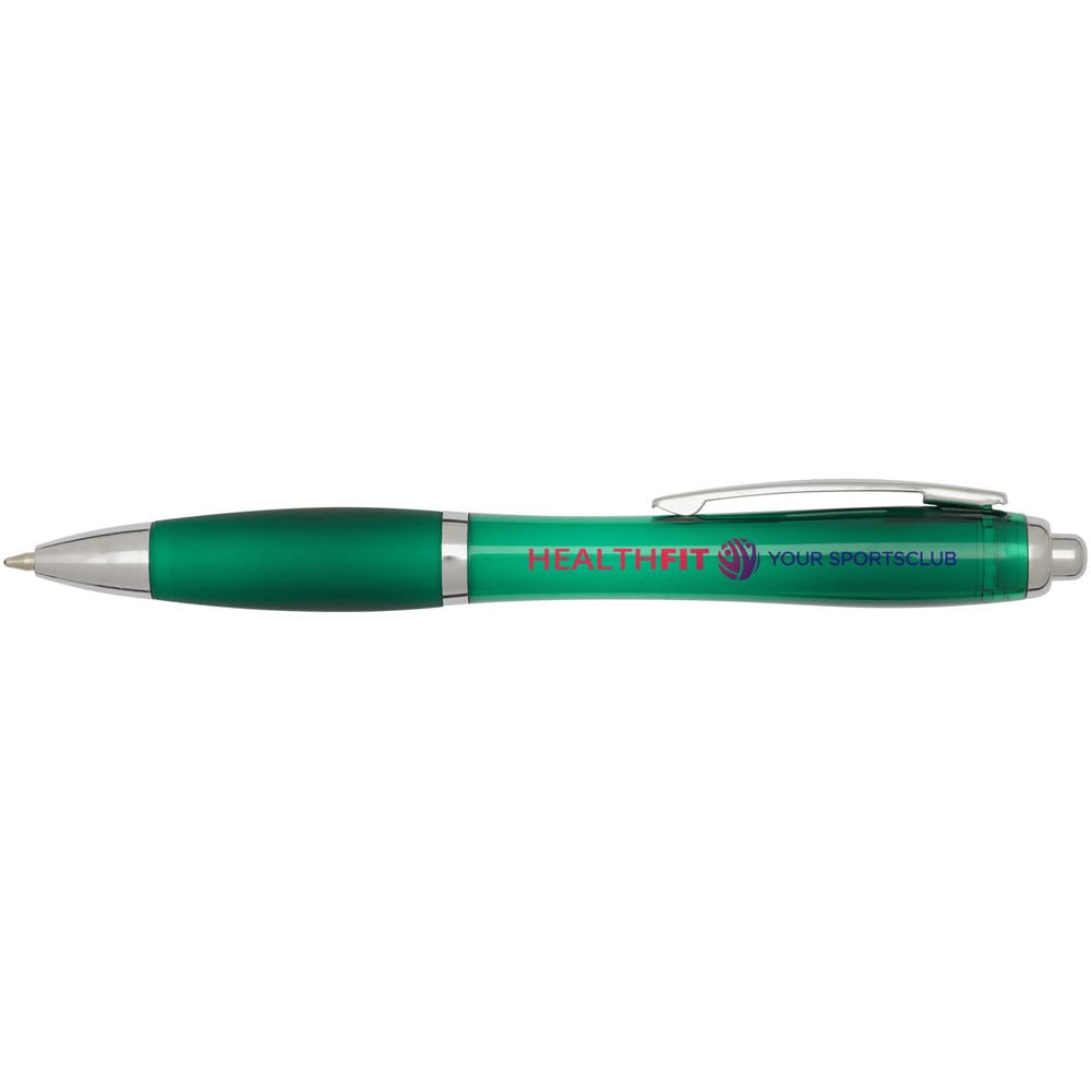 Nash RCS balpen van gerecycled plastic met gekleurde behuizing en grip (zwarte inkt)