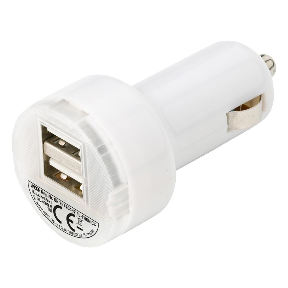 Dubbele USB oplader voor in de auto, 12V