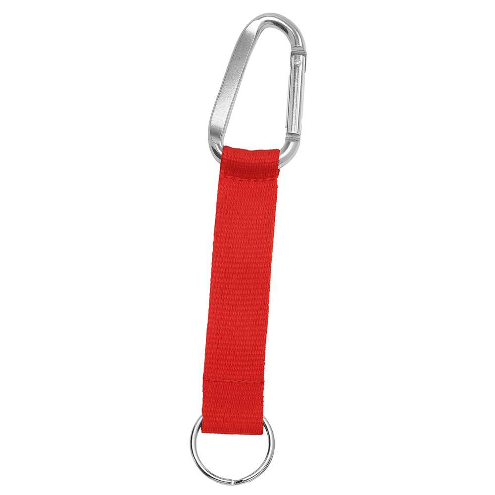 Korte keycord "Duo" - karmozijnrood/zilver