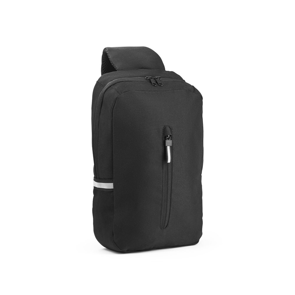 DELFOS. 300D gerecycled polyester en 600D gerecycled polyester rugzak met één riem, met een voering van 210D gerecycled polyester