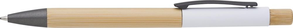 Balpen Anke | Bamboe | Aluminium - Wit