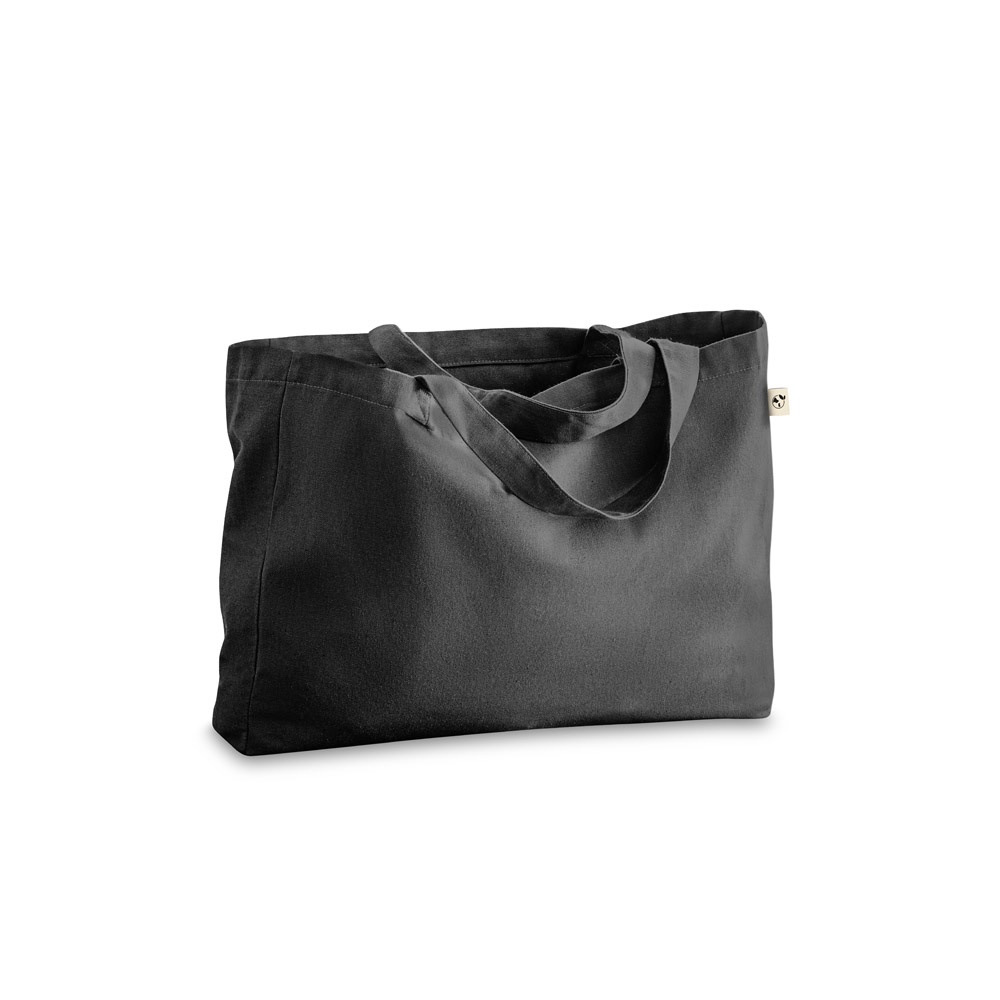 CAMDEN. Katoenen (50%), gerecycleerd katoenen (30%) en polyester (20% rPET) tas (280 g/m²) - Zwart