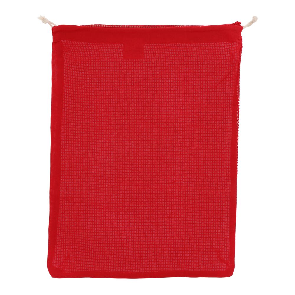 Herbruikbaar groente &amp; fruit zakje OEKO-TEX® katoen 30x40cm - rood