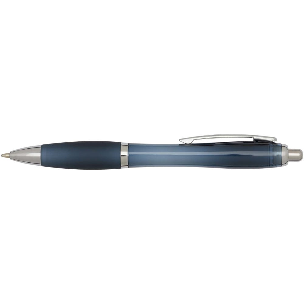 Nash balpen van RCS gerecycled plastic met gekleurde behuizing en grip (blauwe inkt)