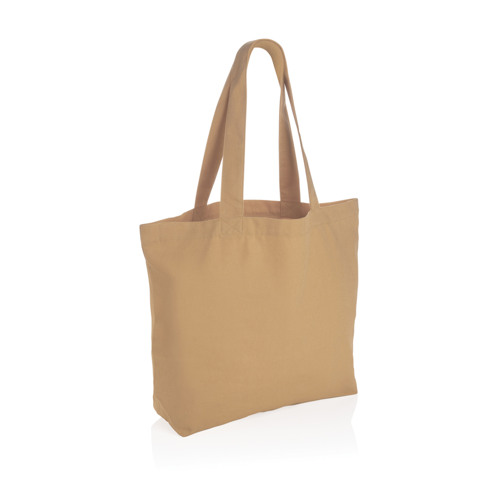 Impact Aware™ re-canvas shopper met vakje 240gsm ongeverfd - bruin (± PMS 482)