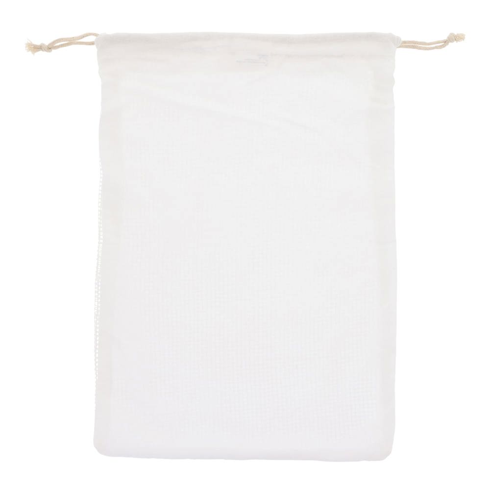 Herbruikbaar groente &amp; fruit zakje OEKO-TEX® katoen 30x40cm - wit