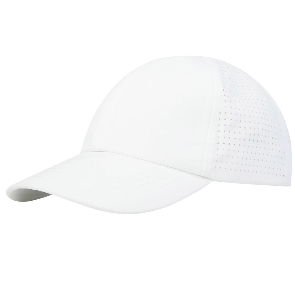 Mica 110 g/m² GRS gerecyclede cool fit cap met 6 panelen - Wit