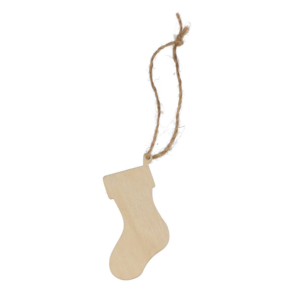 Houten kerstornament kerstsok
