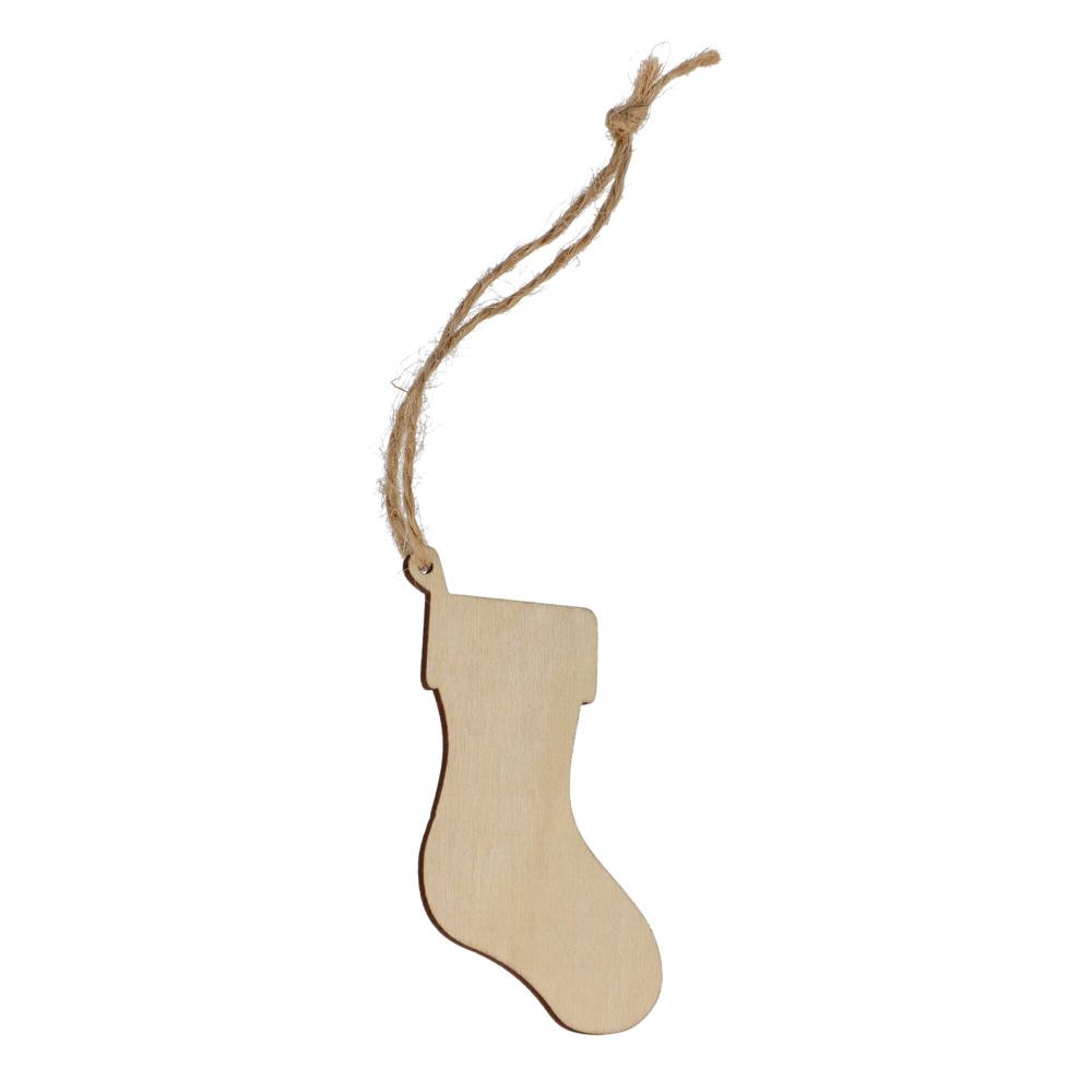 Houten kerstornament kerstsok